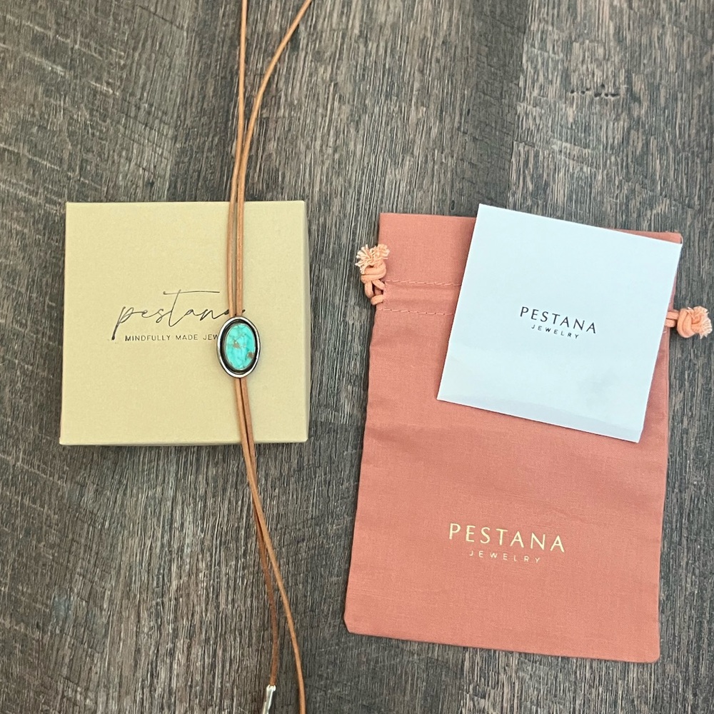 Pestana Jewelry genuine turquoise stone bolo